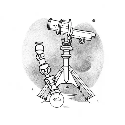 Astronaut Floating In Space With A Telescope