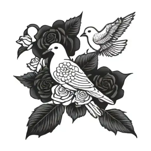 Dove And Roses