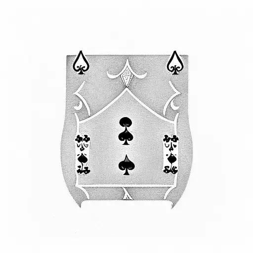 A Deck Of Cards With Gambling Symbols Like Dice And Poker Chips