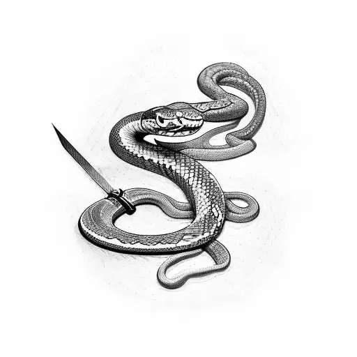 Snake Wrapped Around Sword