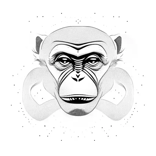 Cartoon Boxing Monkey Silloulette