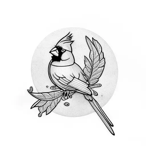 Cardinal And Blue Butterfly