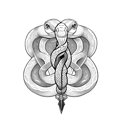 Snake Wrapped Around Sword