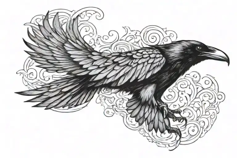 Raven In Flight