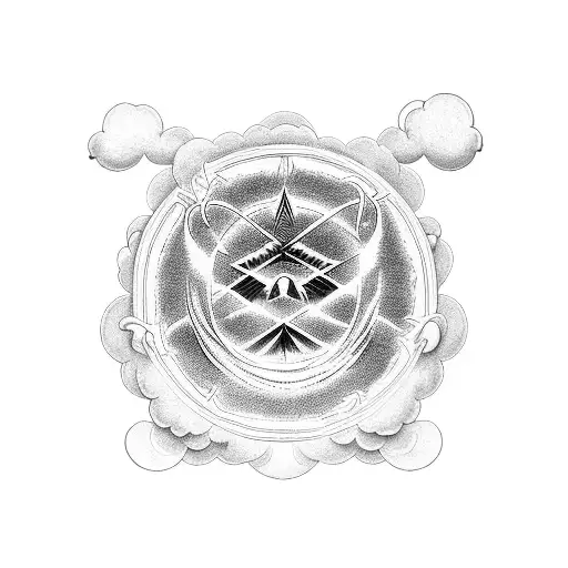 A Majestic Cloud Formation With A Hidden Halo In The Center