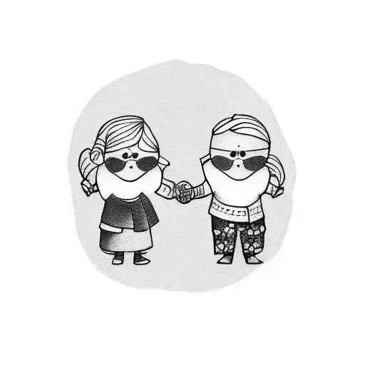 Grandma And Grandson Holding Hands