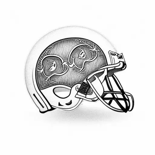 Football Helmet Wit Letter R