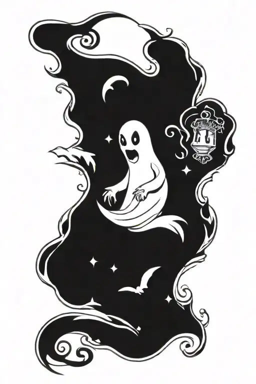 1930S Black And White Cartoon Inspired Ghost
