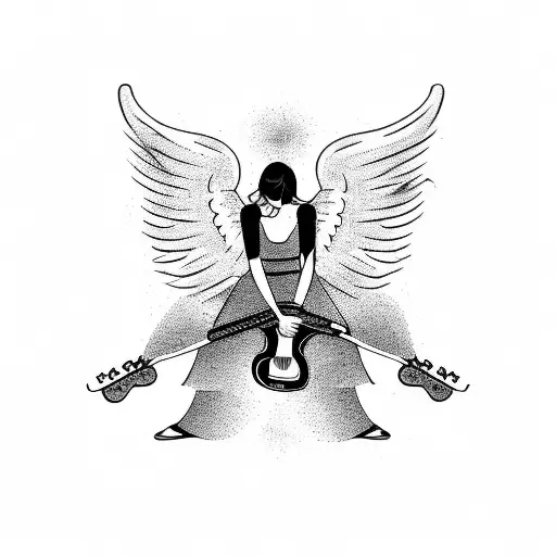Angel Playing A Guitar