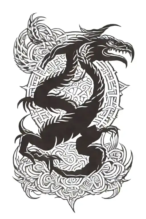 Scorpion At The Bottom Eagle In The Middle Pheonix At The Top