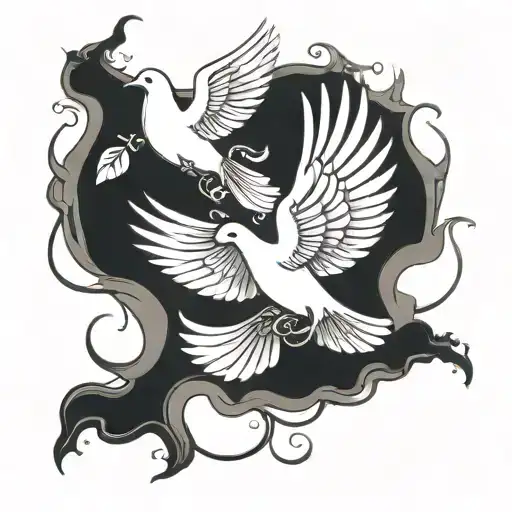 Dove Flying Together