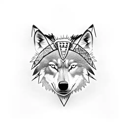 Native Female With Wolf Headdress