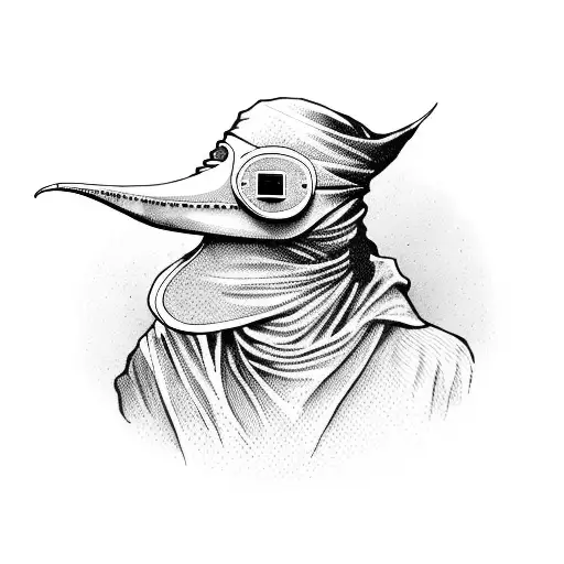 Black Plague Doctor With Cat