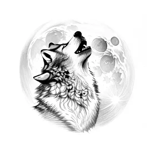 A Majestic Wolf Howling At The Moon Amidst A Dense Forest