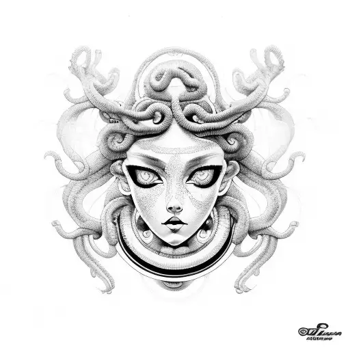 Medusa Sexy Com Detalhes De Anime Futurista