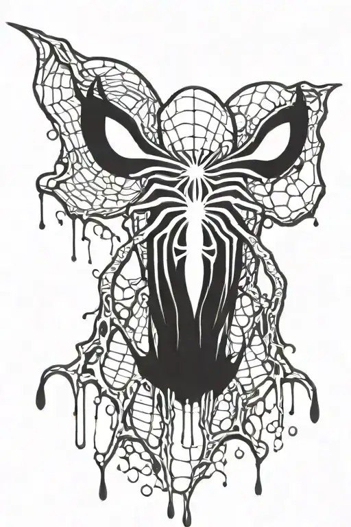 Spider-man Emblem With Venom Drips