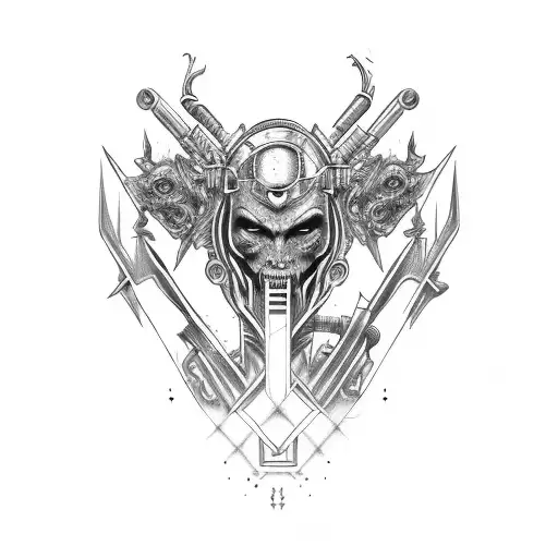 Gothic Gemini Cyborg Twin Sisters Wide Collier