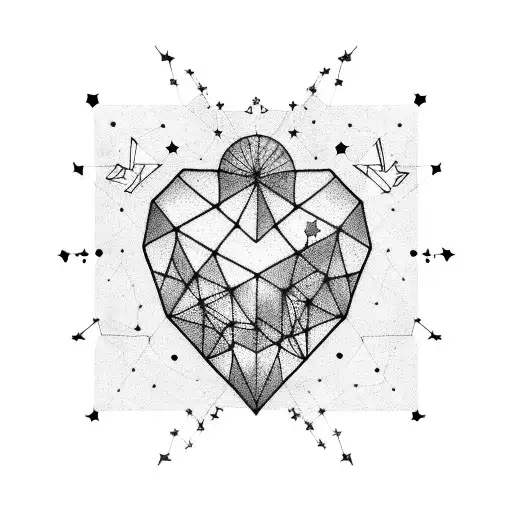 A Constellation Of Stars Forming The Shape Of A Broken Heart