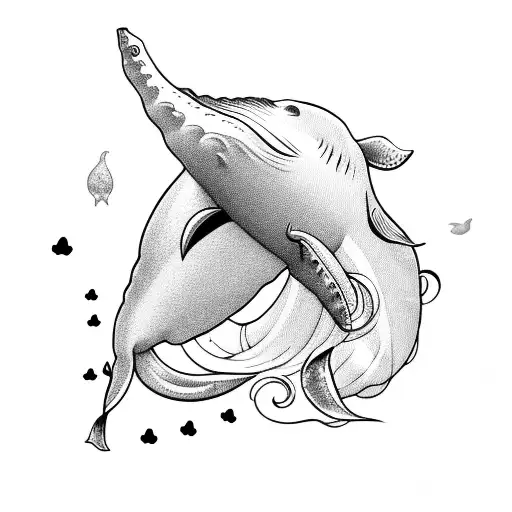 Mermaid Half Whale With Whale Head