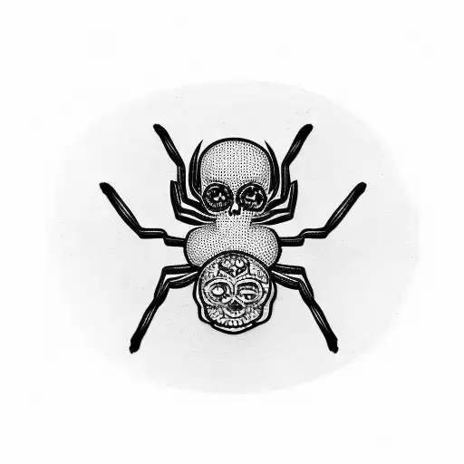 Spider With Sugar Skull Abdomen