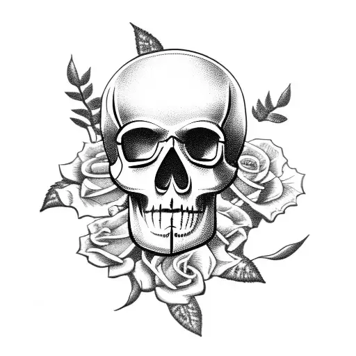 Skull With Roses