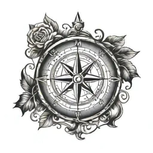 Compass With Child Initial L M For Shoulder