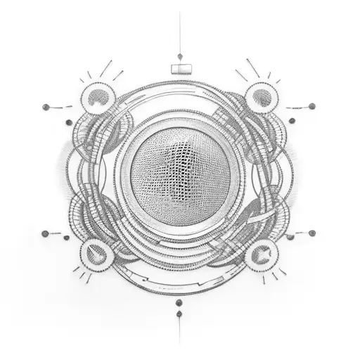 A Microphone Intertwined With Guitar Strings