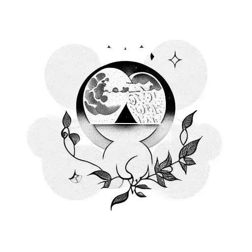 Moon With Olive Leaves