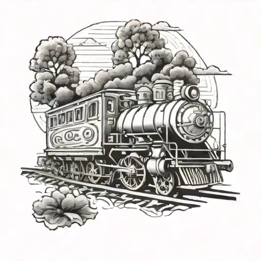 Cat On A Train Traveling