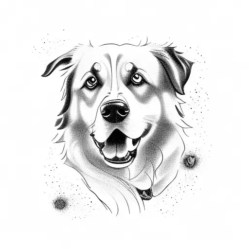 Dog Golden Retriever And Border Collie