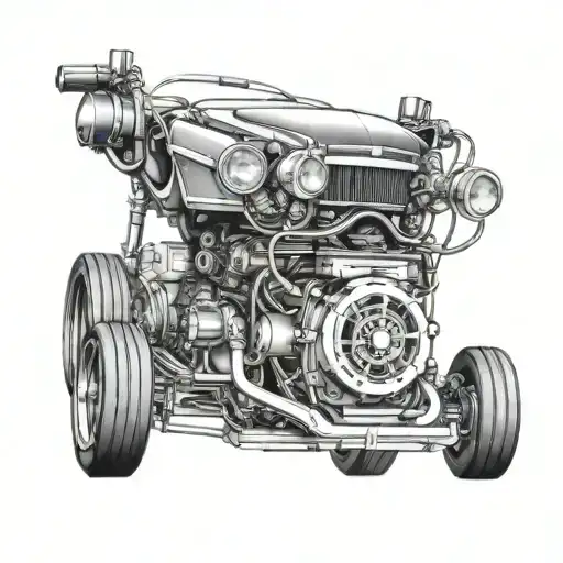Combine A Portrait Of Your Little Girl With A Muscle Car Engine Design
