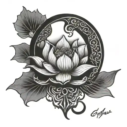 Enso With Lotus Flower
