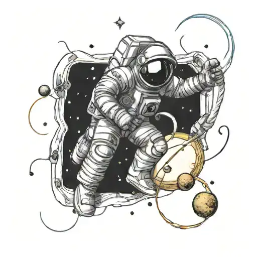 Astronaut Boxing A Planet