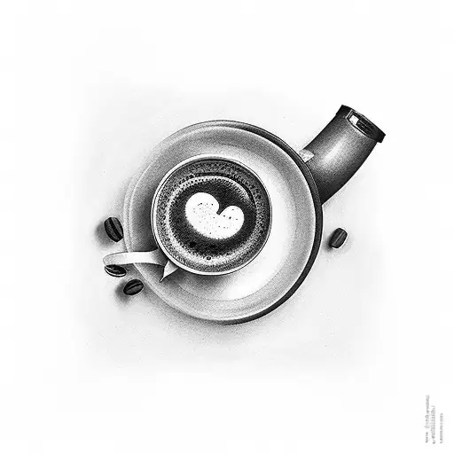 A Steaming Cup Of Coffee With A Book And A Gun Beside It