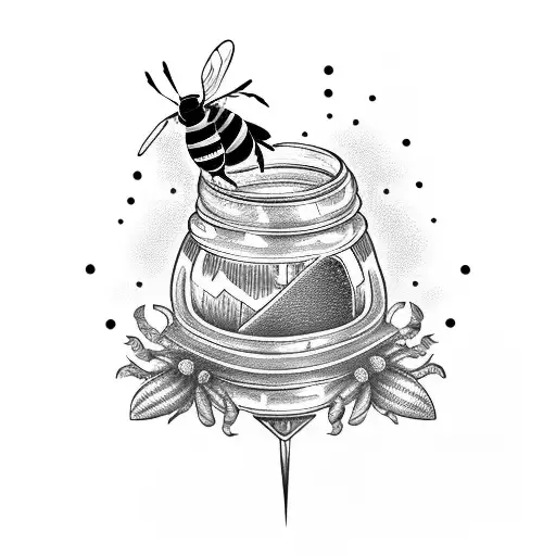 Knife With Bee And Jar