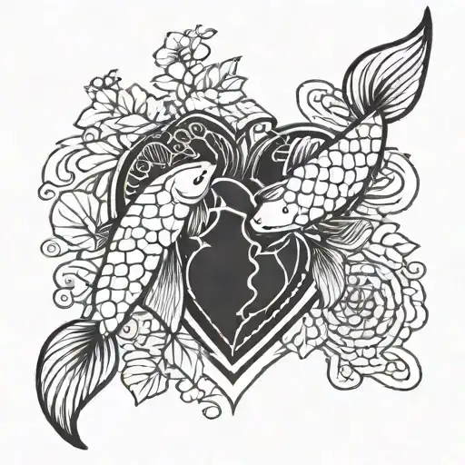 Heart With Koi Fish