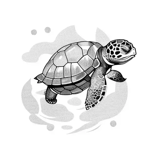 A Mystical Turtle Emerging From A Forest With Rpg Elements Incorporated