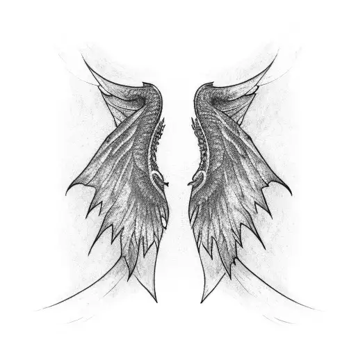A Large Pair Of Dragon Wings