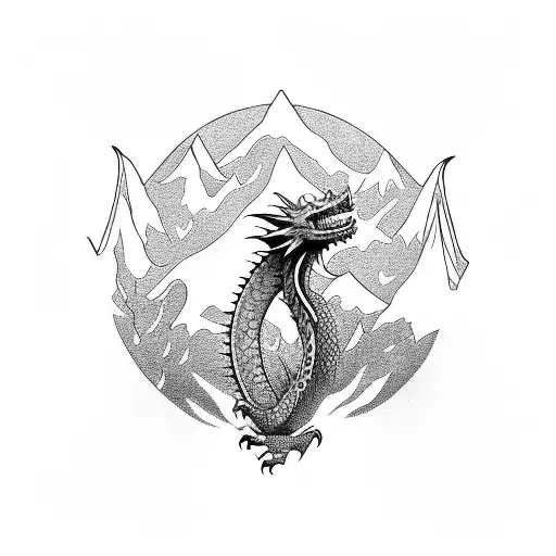 Dragon With Mountain