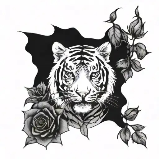 Gemini Tiger And Roses