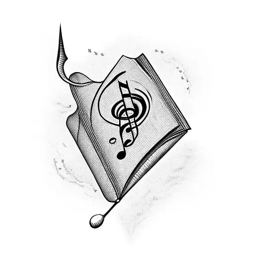 An Open Book With Musical Notes Flowing Out Of Its Pages