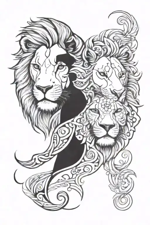 Half Elephant Face And Half Lion Face