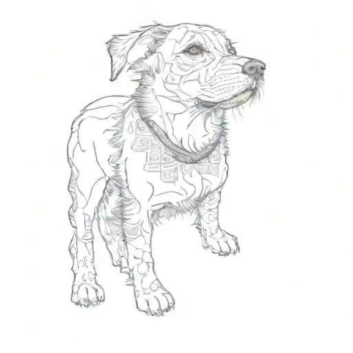 Blackwork Dog Stencil