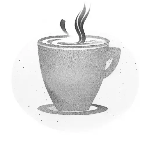 A Minimalistic Coffee Cup With Steam Rising From It