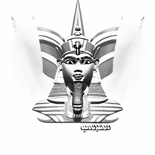 Egyptian Pharaoh With Arabic Writing