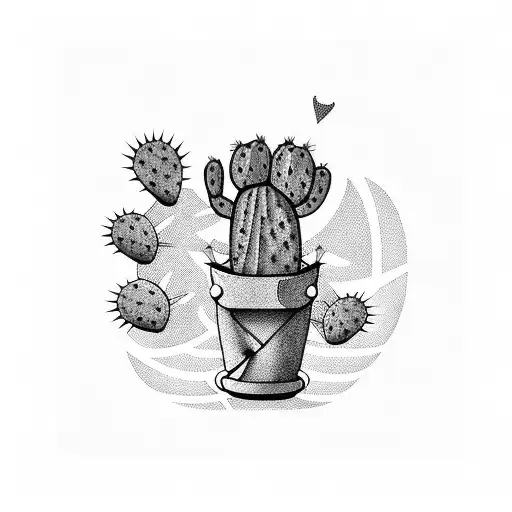 A Cactus Happily Strumming A Guitar