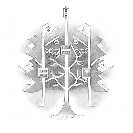 Family Tree With Electrical Symbols Intertwined