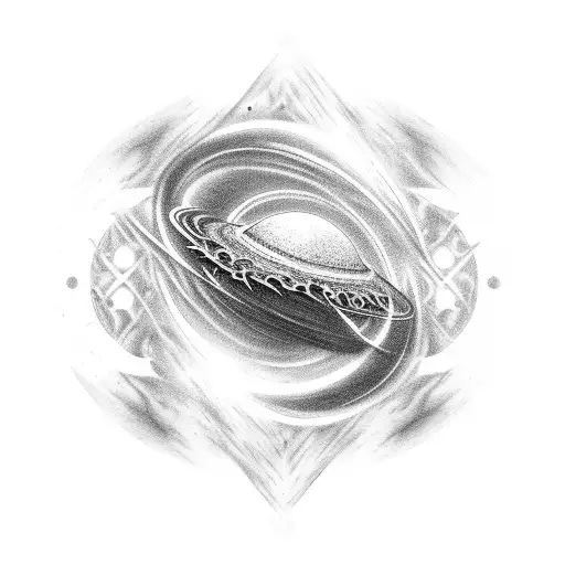 A Black Hole Devouring A Universe Shaped Like A Guitar