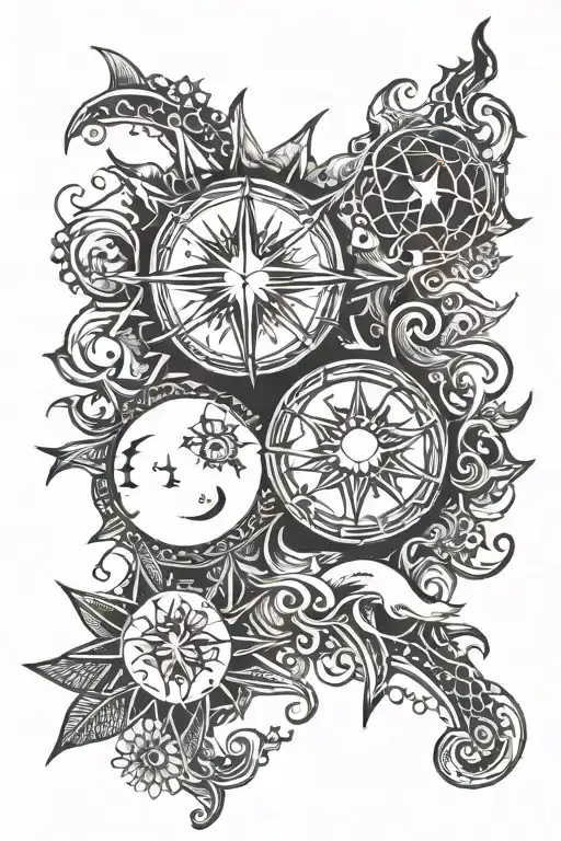 Ocean And Star And Moon And Sun