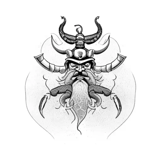 Viking With A Scorpion For A Beard